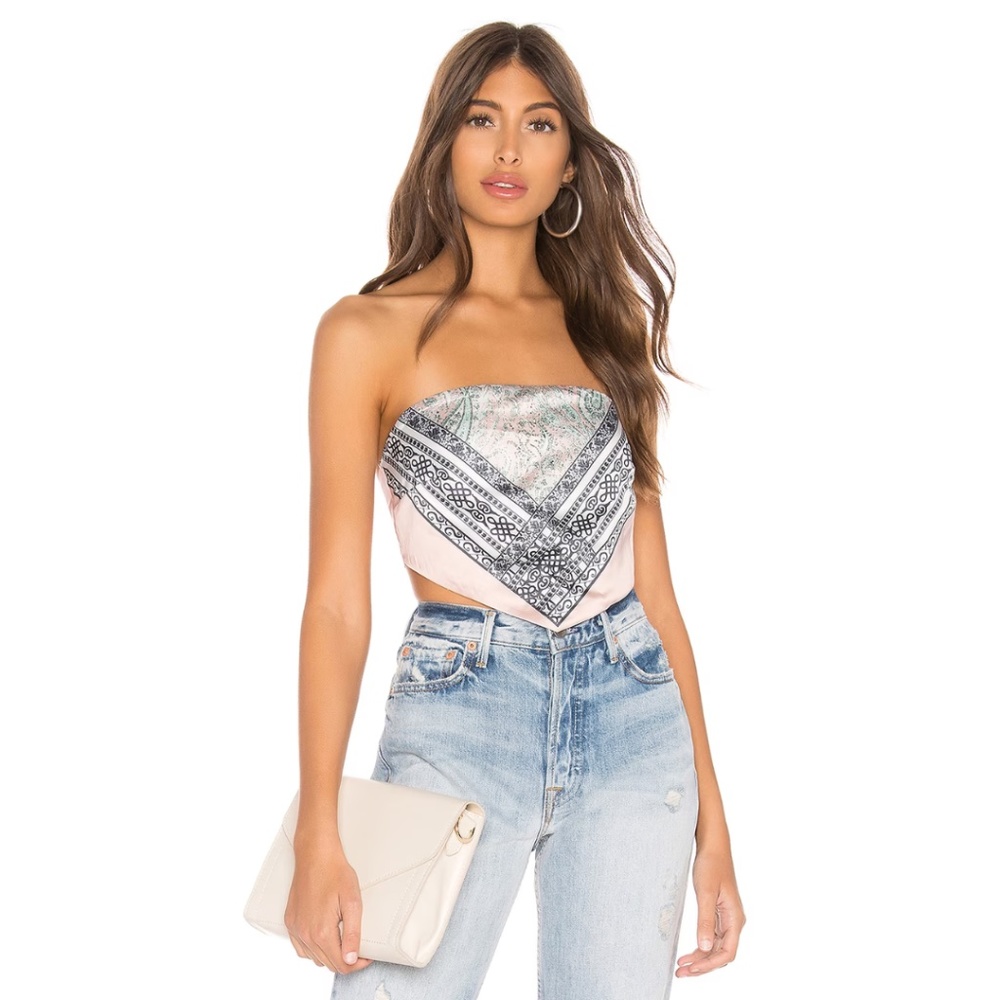 superdown Pink Paisley Bandana Tube Top